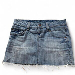 Vintage guess jeans mini denim skirt with frayed hemline